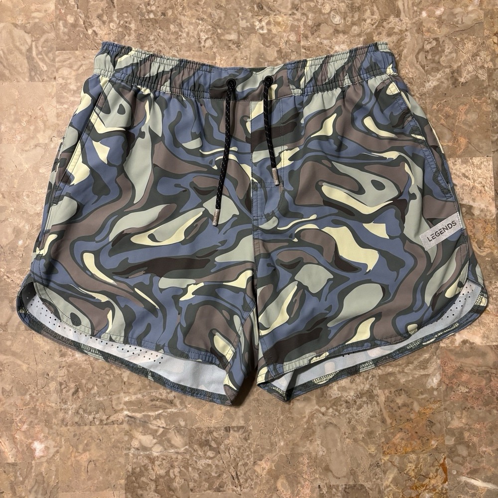 Legends Shorts Mens Medium Luka Camo Blue 5" Lined Gym Running